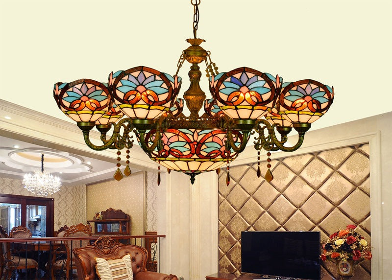 (OFD2107) Tiffany 8 Head Chandelier