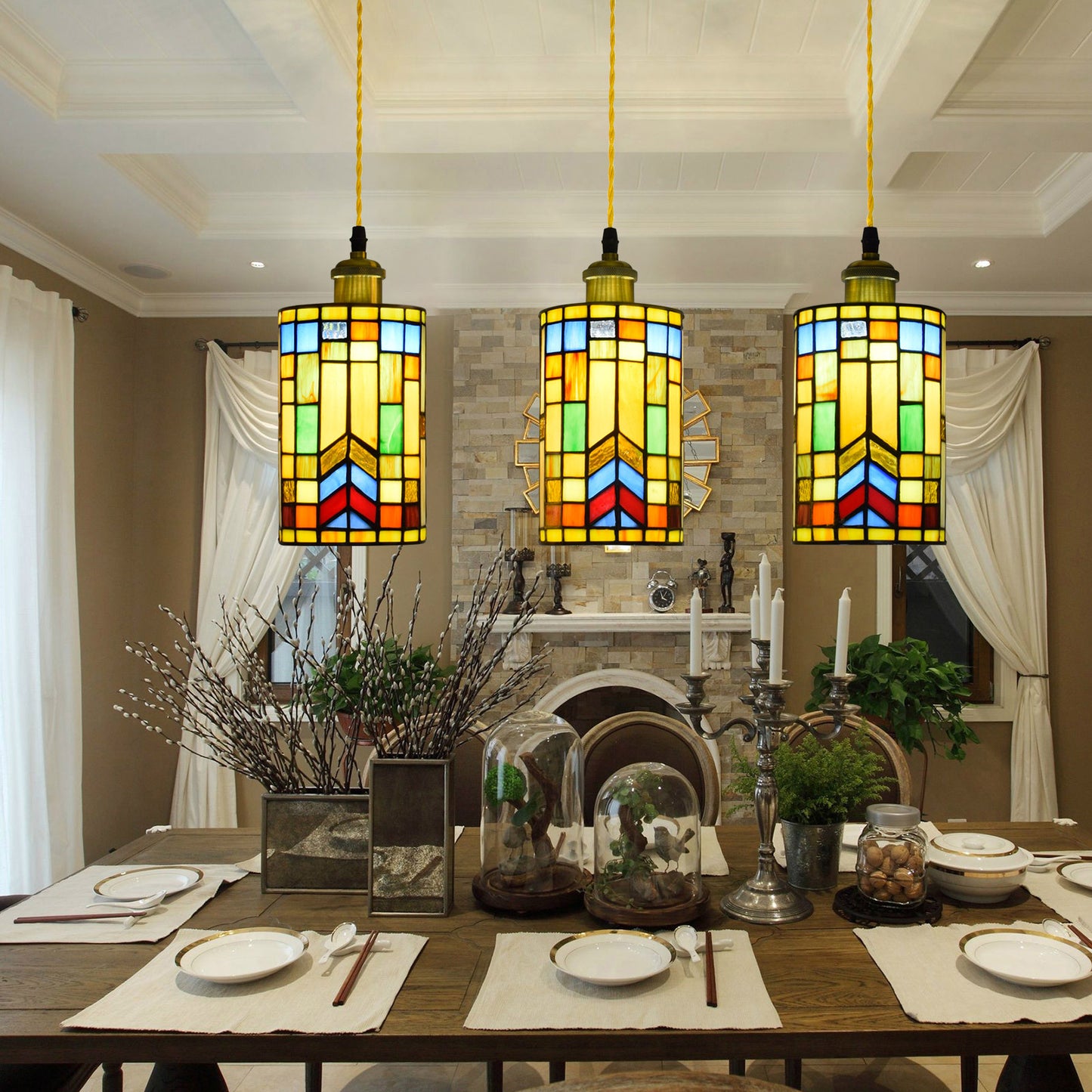 (OFD2009) Tiffany Ceiling Bar Chandelier