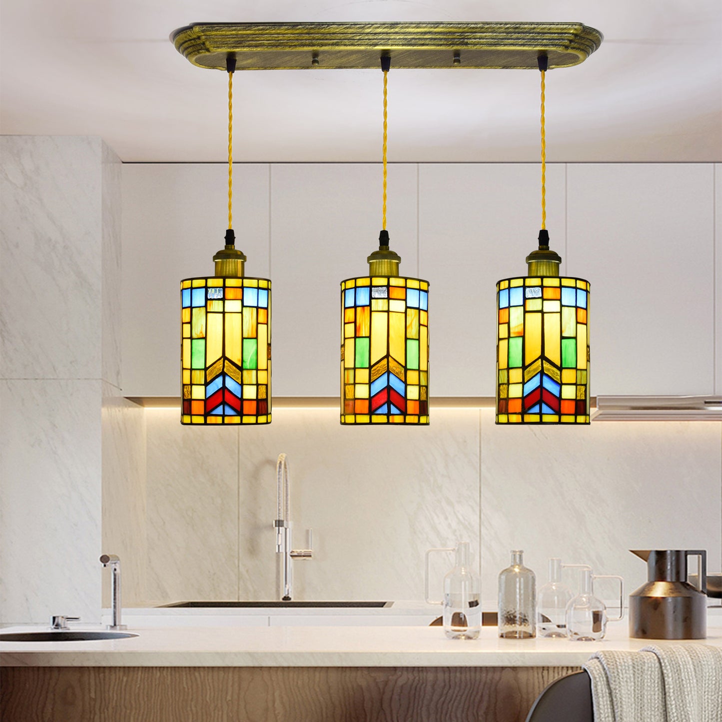 (OFD2009) Tiffany Ceiling Bar Chandelier