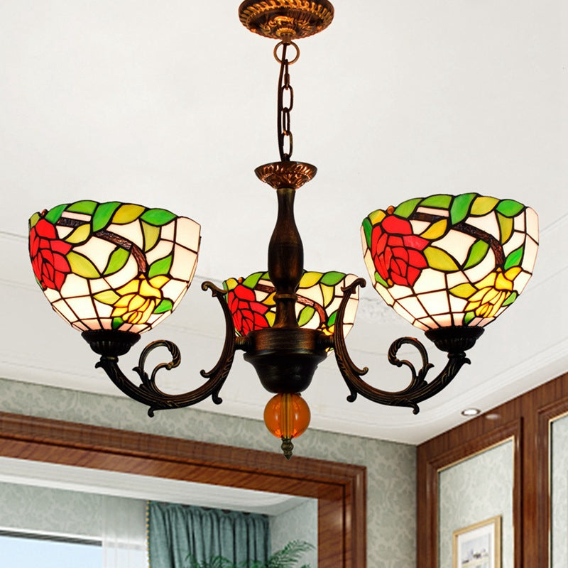 (OFD2028) Tiffany 3 Head Chandelier