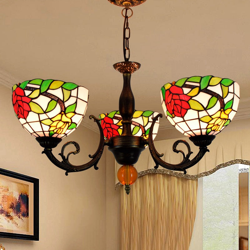 (OFD2028) Tiffany 3 Head Chandelier