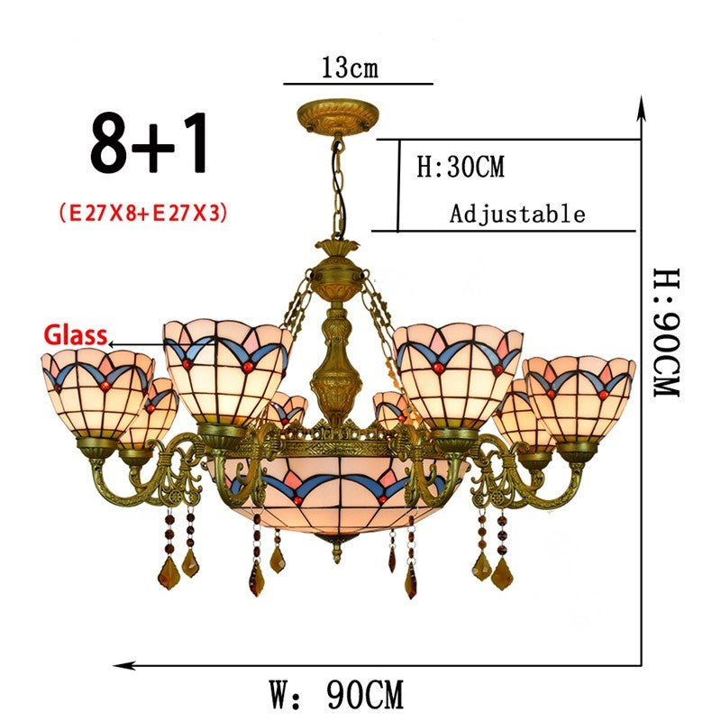 (OFD2117) Tiffany 8 Head Chandelier