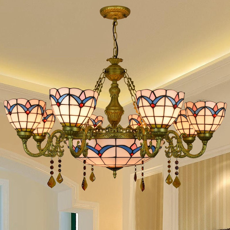 (OFD2117) Tiffany 8 Head Chandelier