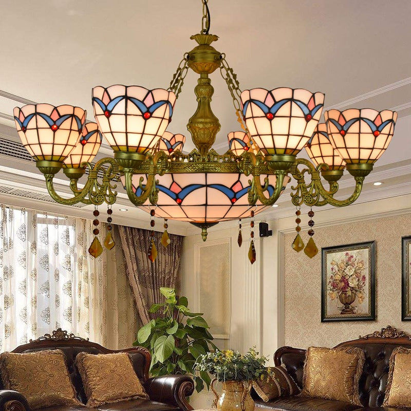 (OFD2117) Tiffany 8 Head Chandelier