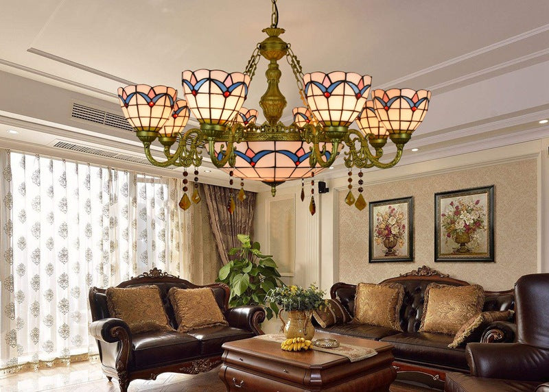 (OFD2117) Tiffany 8 Head Chandelier