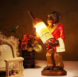 (SL01) Retro Monkey Wine Bottle Lamp