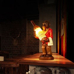 (SL01) Retro Monkey Wine Bottle Lamp
