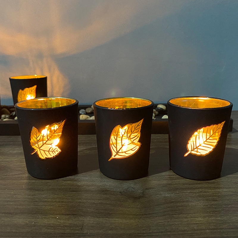 3 Wooden Letter Home Sweet Home Candlestick Set Glass candlestick Decoration