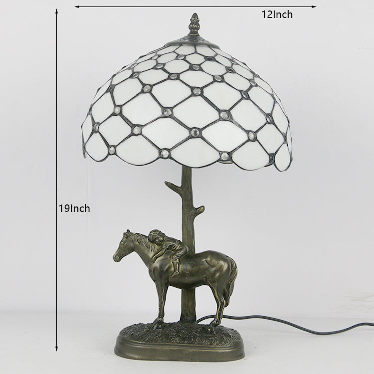 (LHJ86)                         Tiffany Style Glass Table Lamp