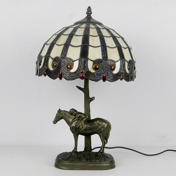 (LHJ87)                         Tiffany Style Glass Table Lamp