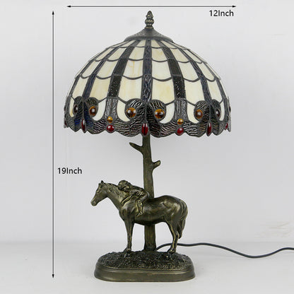 (LHJ87)                         Tiffany Style Glass Table Lamp