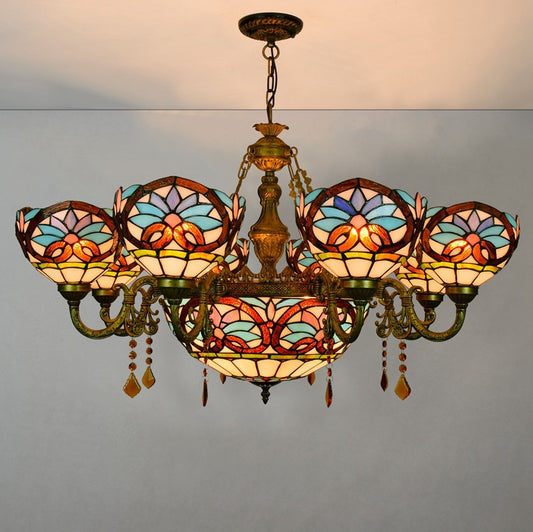 (OFD2107)                         Tiffany 8 Head Chandelier