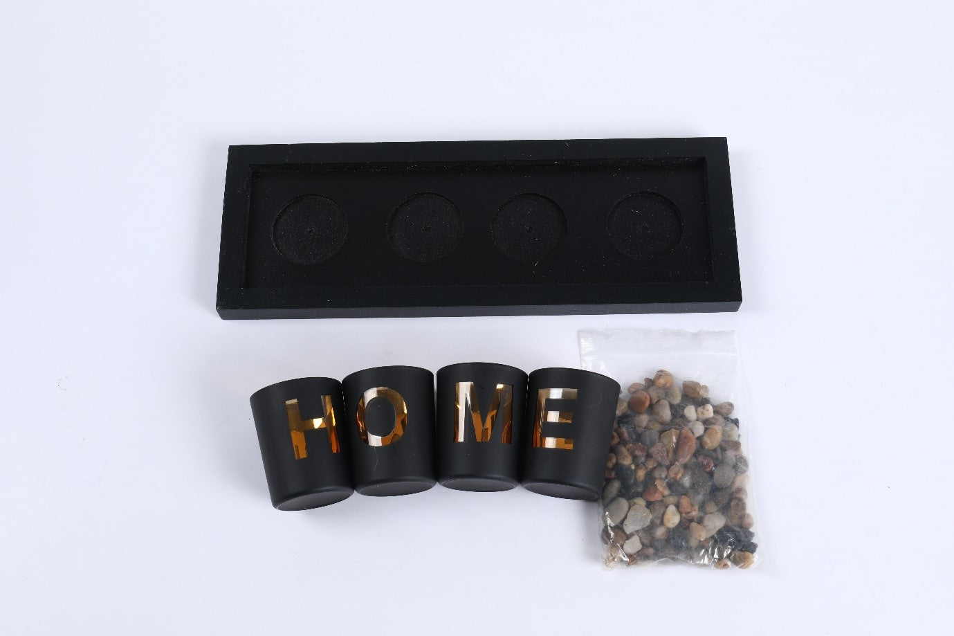 Wooden Letter Home Sweet Home Candlestick Set Glass candlestick Decoration.