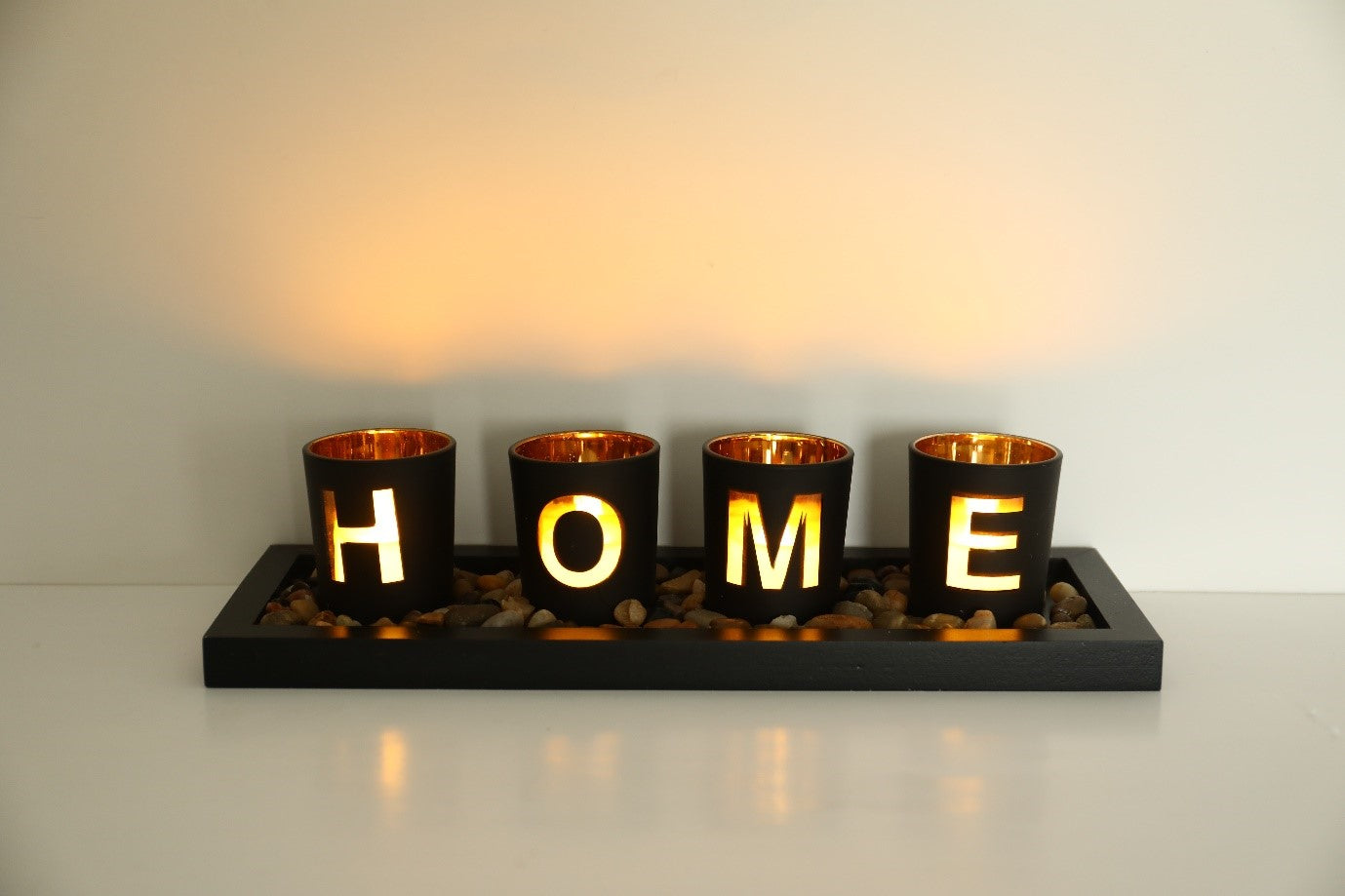 Wooden Letter Home Sweet Home Candlestick Set Glass candlestick Decoration.