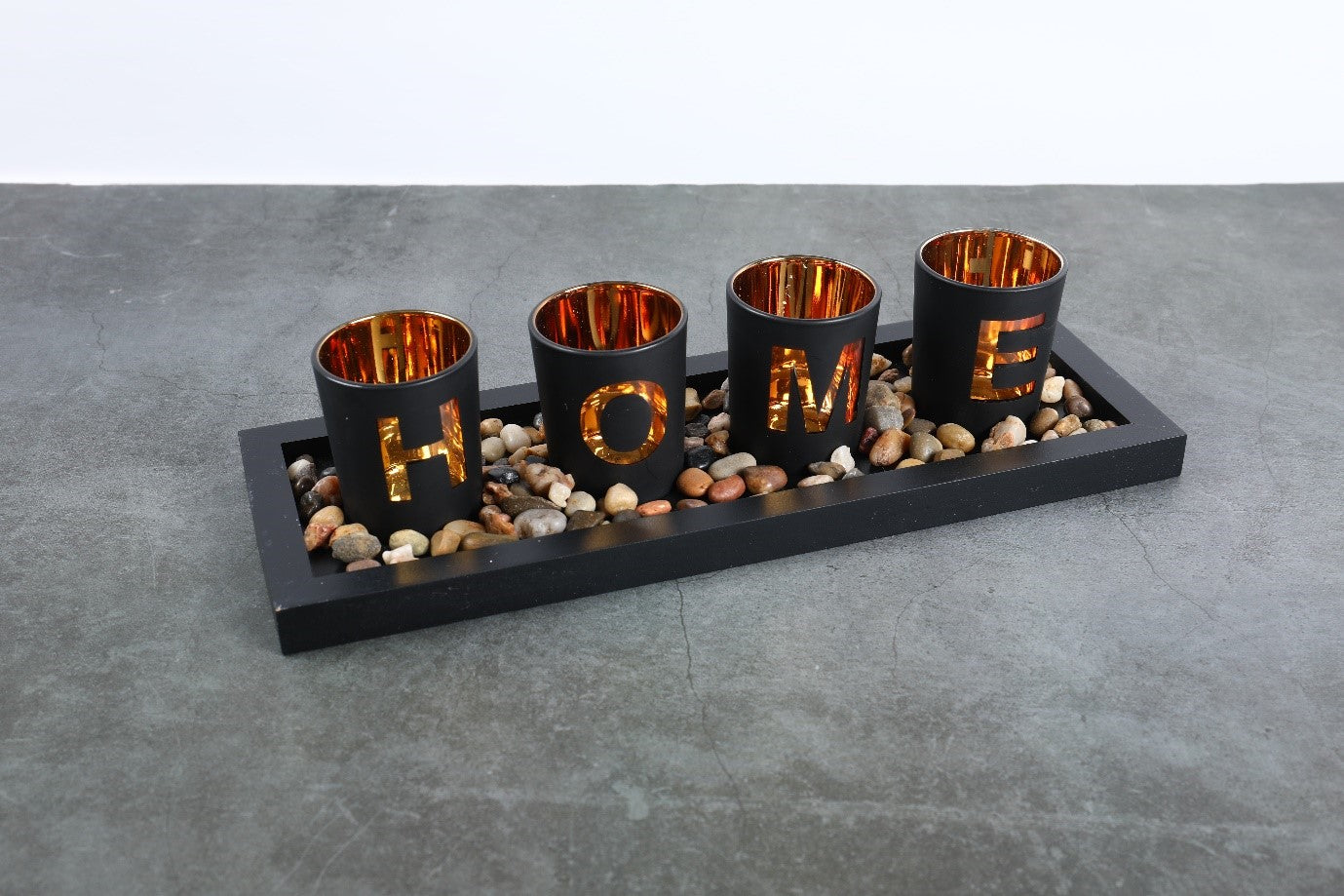 Wooden Letter Home Sweet Home Candlestick Set Glass candlestick Decoration.