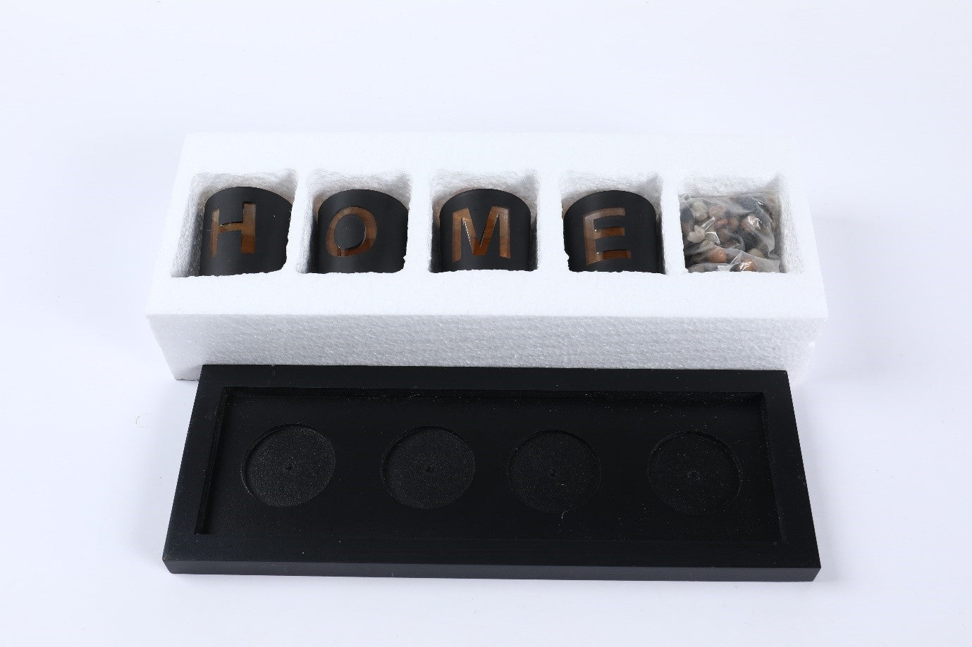 Wooden Letter Home Sweet Home Candlestick Set Glass candlestick Decoration.