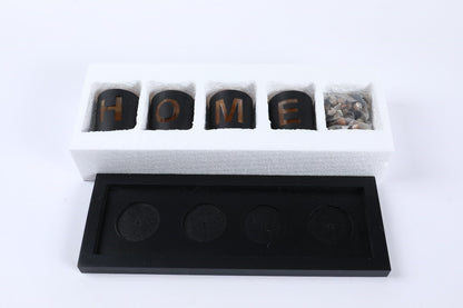 Wooden Letter Home Sweet Home Candlestick Set Glass candlestick Decoration.