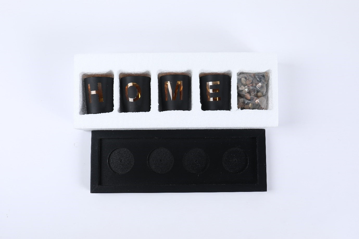 Wooden Letter Home Sweet Home Candlestick Set Glass candlestick Decoration.