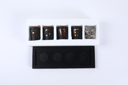 Wooden Letter Home Sweet Home Candlestick Set Glass candlestick Decoration.