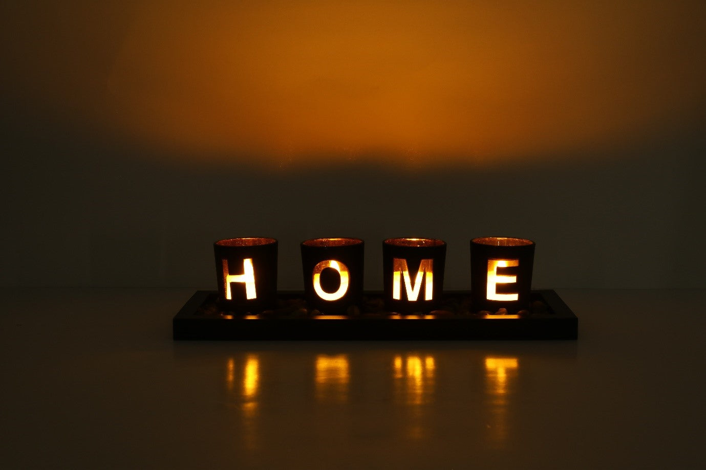 Wooden Letter Home Sweet Home Candlestick Set Glass candlestick Decoration.